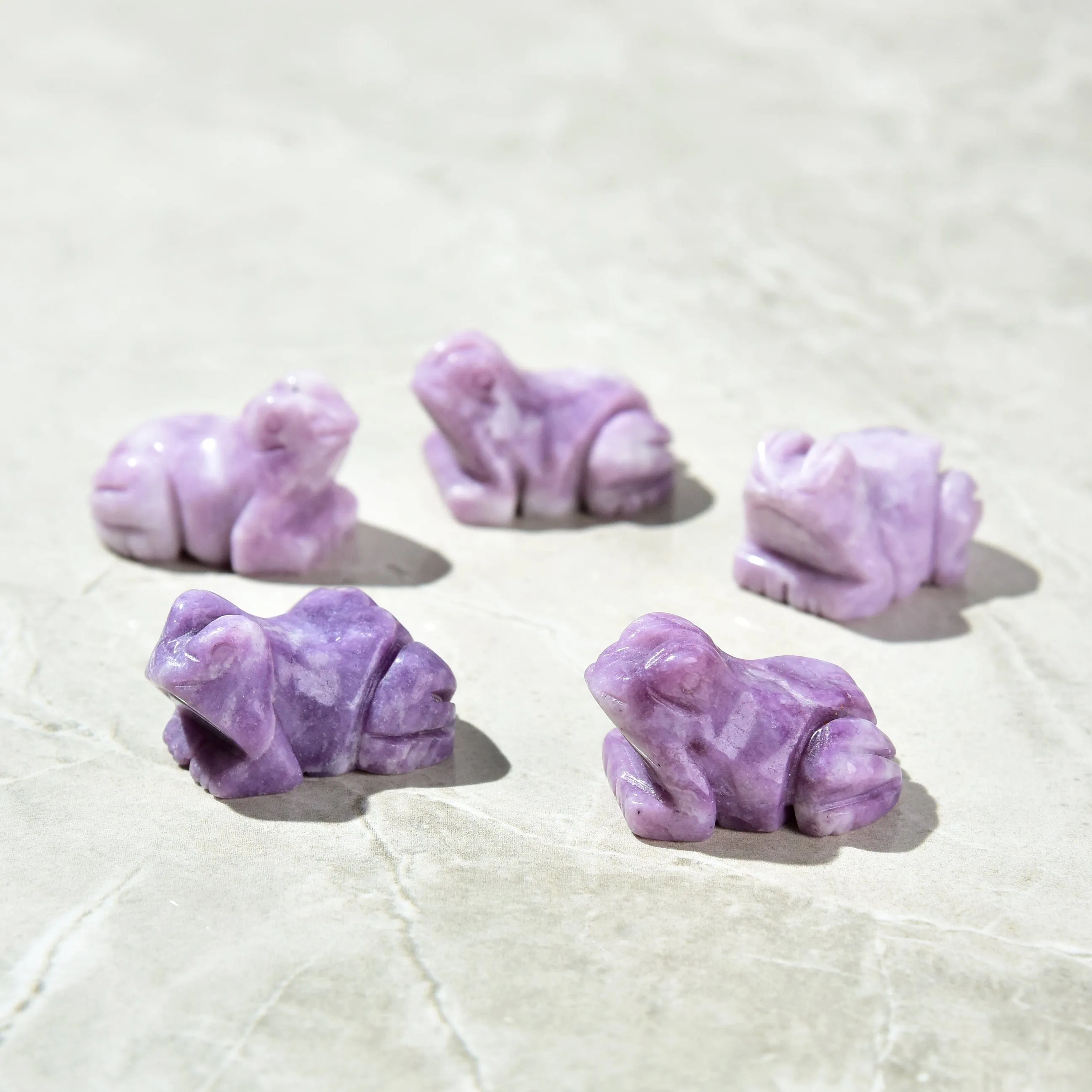 1.5 Lepidolite Frog Natural Gemstone Carving