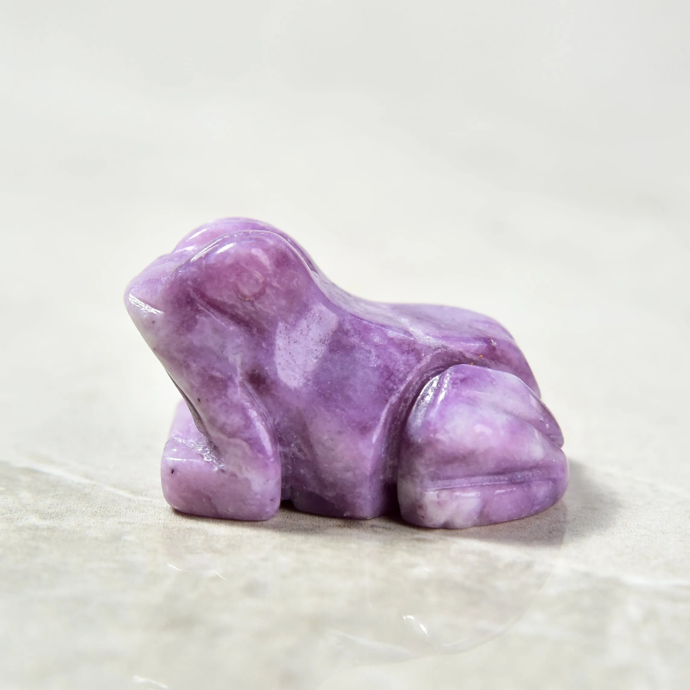 1.5 Lepidolite Frog Natural Gemstone Carving