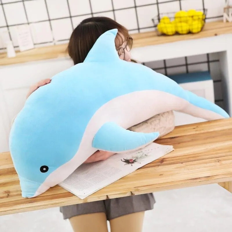 160cm Large Kawaii Dolphin Plush Toys for Children Stuffed Sea Animal Doll Soft Baby Sleeping Pillow Lovely Gift for Kids Girls