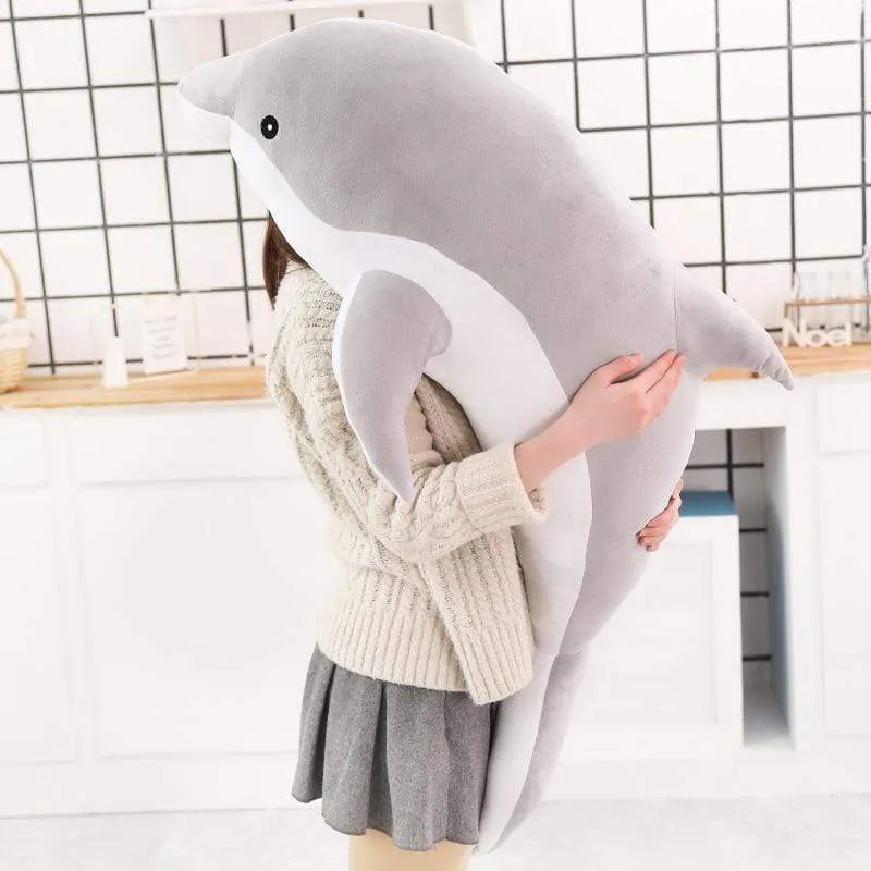 160cm Large Kawaii Dolphin Plush Toys for Children Stuffed Sea Animal Doll Soft Baby Sleeping Pillow Lovely Gift for Kids Girls