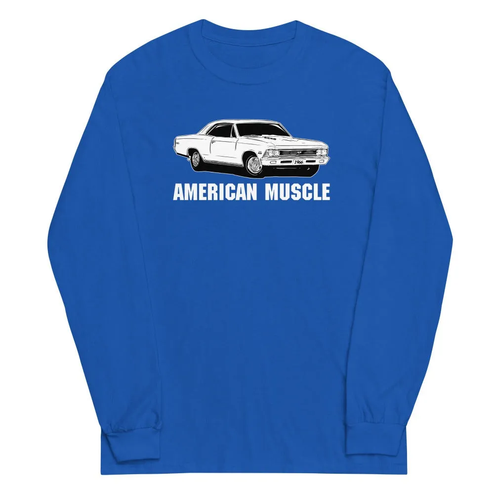 1966 Chevelle Long Sleeve T-Shirt, American Muscle Car Tshirt