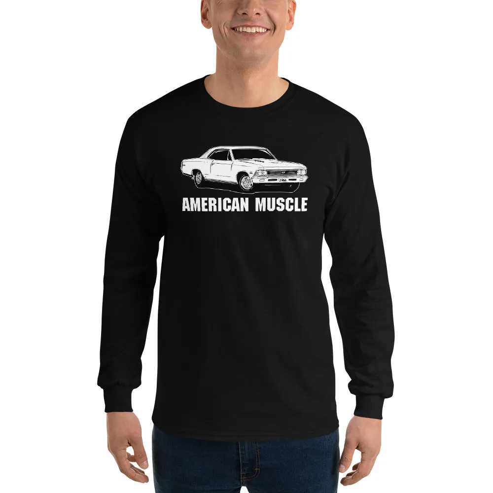 1966 Chevelle Long Sleeve T-Shirt, American Muscle Car Tshirt