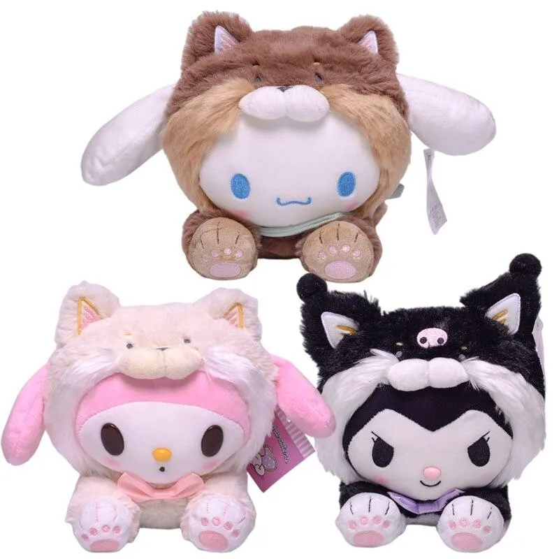 23cm Cartoon Stuffed Animals Kuromi My Melody Cinnamoroll Plush Toy Anime Kawaii Cute Soft Plushie Appease Girls Doll Toys Gifts