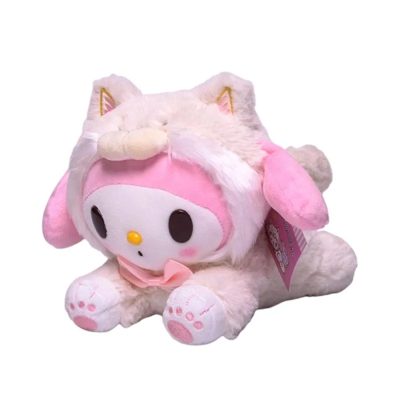 23cm Cartoon Stuffed Animals Kuromi My Melody Cinnamoroll Plush Toy Anime Kawaii Cute Soft Plushie Appease Girls Doll Toys Gifts