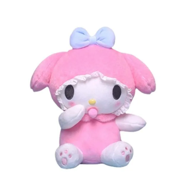 23cm Cartoon Stuffed Animals Kuromi My Melody Cinnamoroll Plush Toy Anime Kawaii Cute Soft Plushie Appease Girls Doll Toys Gifts