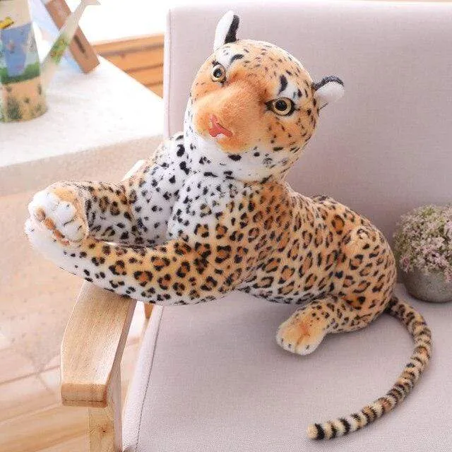 30-110cm Lifelike Tiger Plush Toy Stuffed Wild Force Forest Animals Simulation White Tiger Jaguar Doll Kid Birthday Gift for Boy