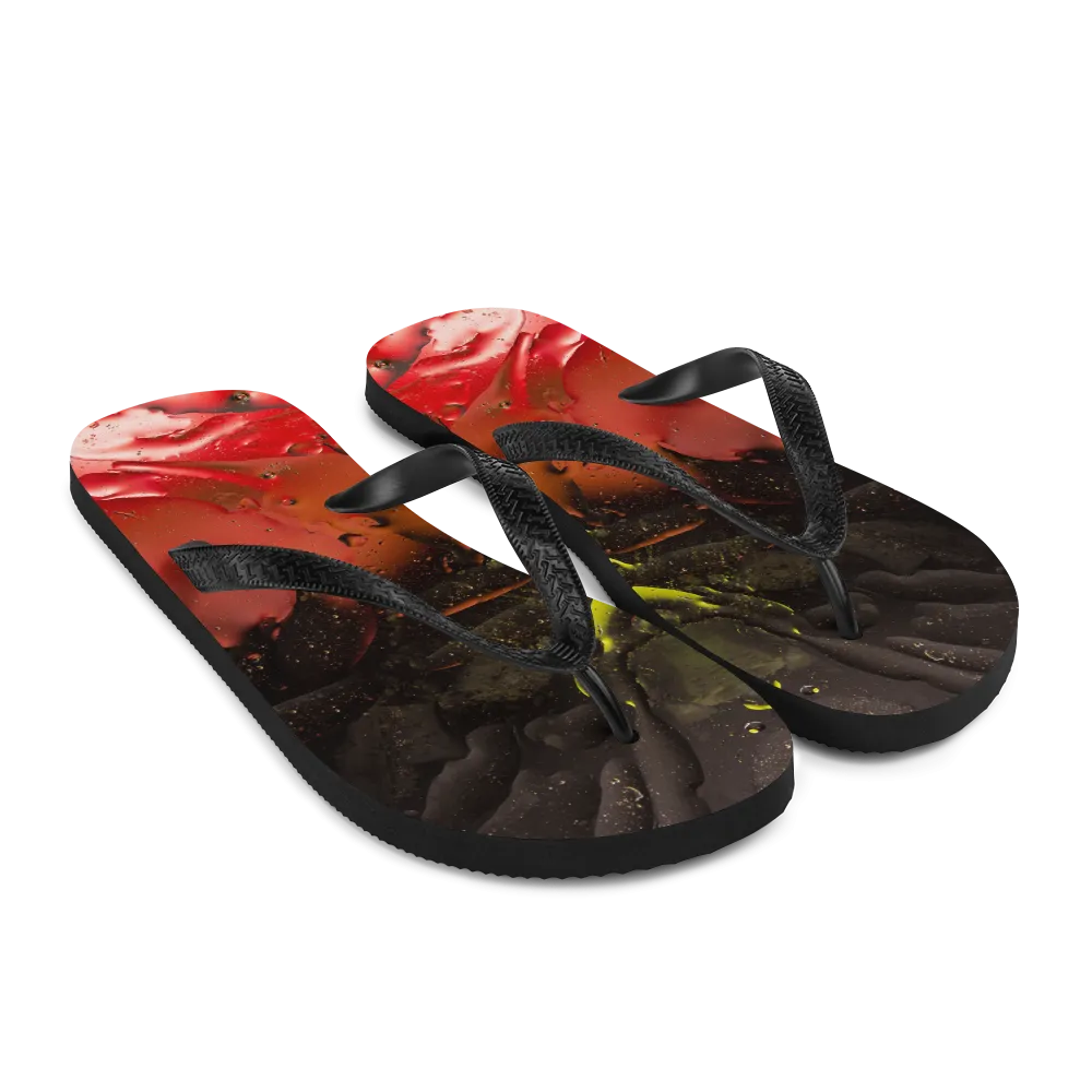 Abstract 02 Black Red Flip-Flops