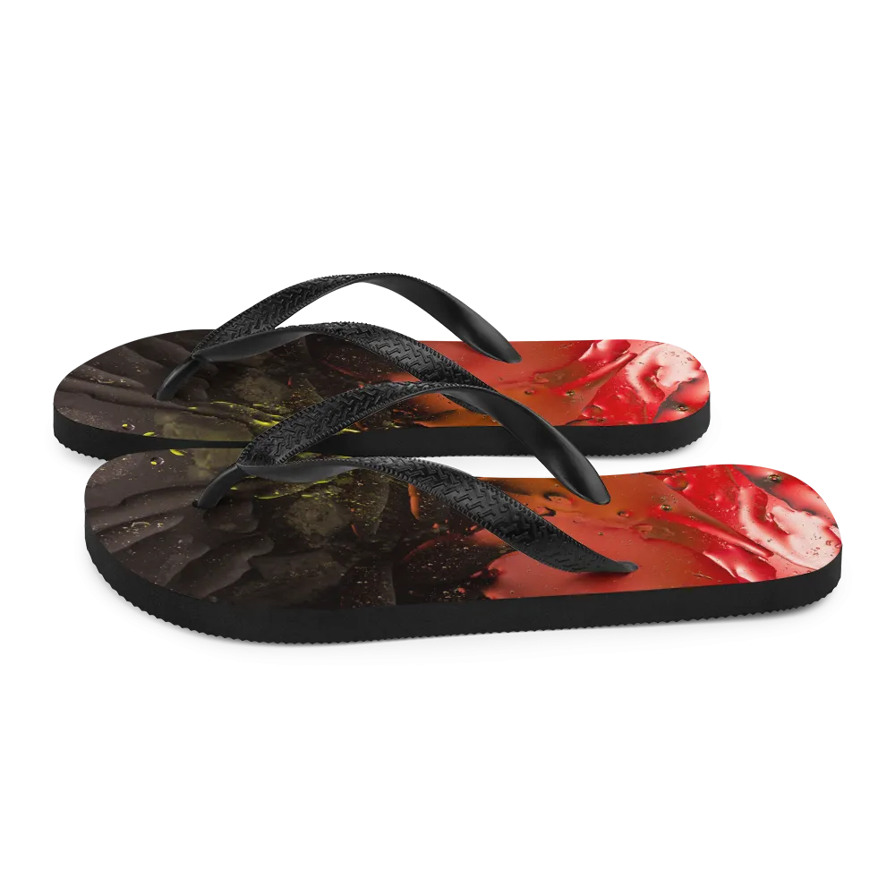 Abstract 02 Black Red Flip-Flops