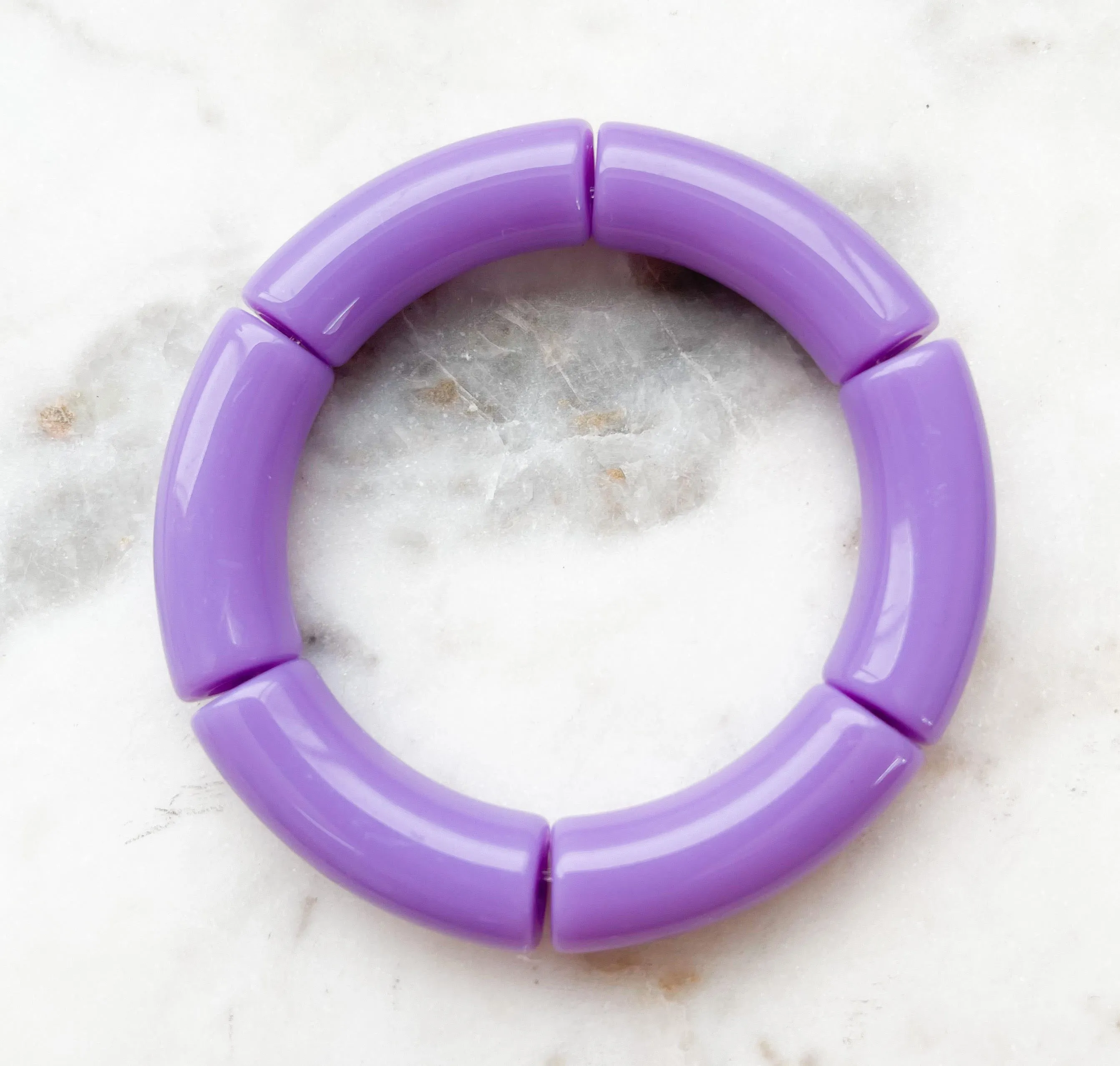 Acrylic Bamboo Bangle Bracelet Lavender