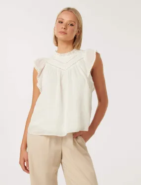 Addison Trim Spliced Rami Blouse