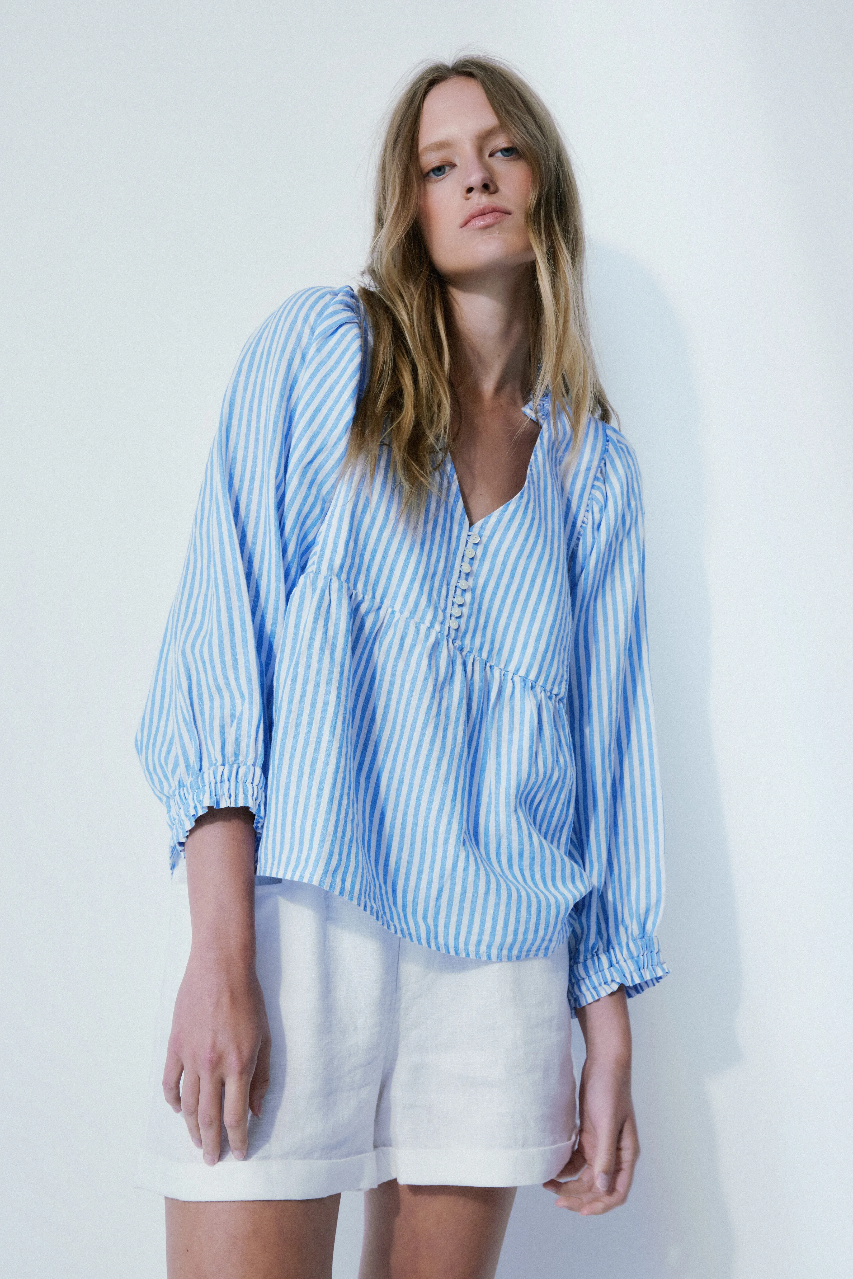 AGNES PUFF SLEEVE STRIPE BLOUSE - MELISSA NEPTON