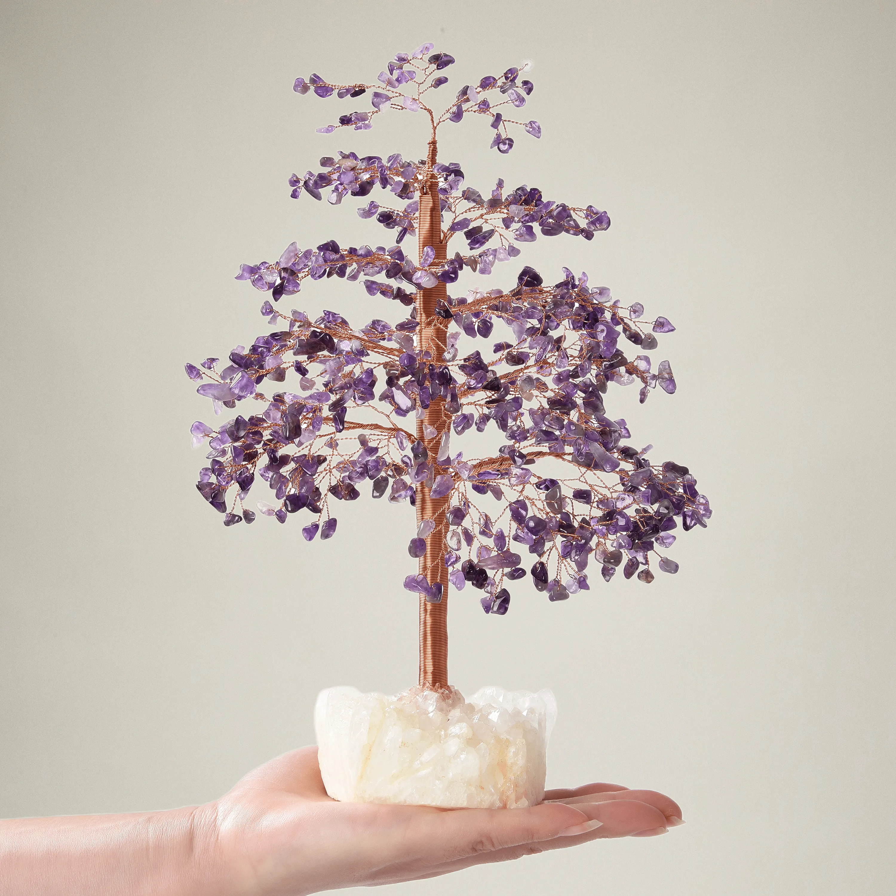 Amethyst Tree of Life on Quartz Cluster Base