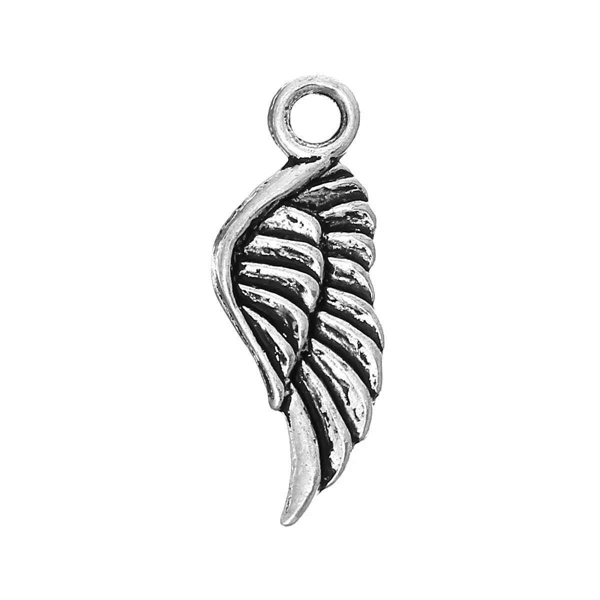 AVBeads Bulk Charms Wings Silver 21mm x 8mm Metal Charms 4oz approx. 200pcs