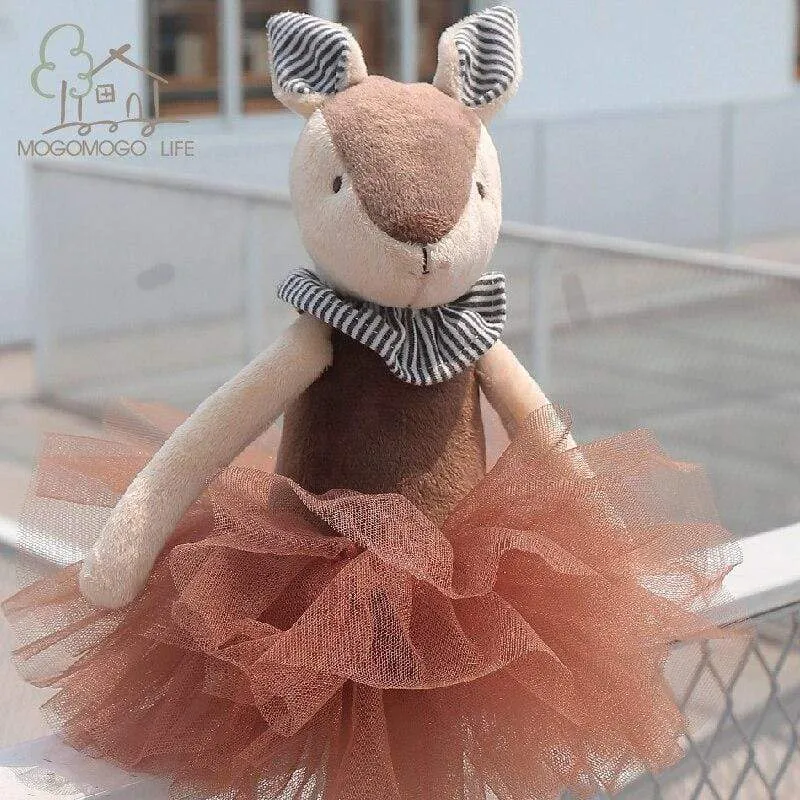 Ballerina Xmas Deer in Tutu Plush Deer Toy MOGOMOGO Soft Stuffed Animal Doll Decorative Luxury Toys Home Accessories