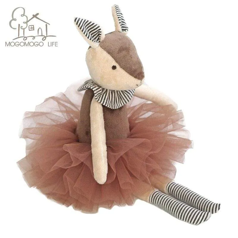 Ballerina Xmas Deer in Tutu Plush Deer Toy MOGOMOGO Soft Stuffed Animal Doll Decorative Luxury Toys Home Accessories