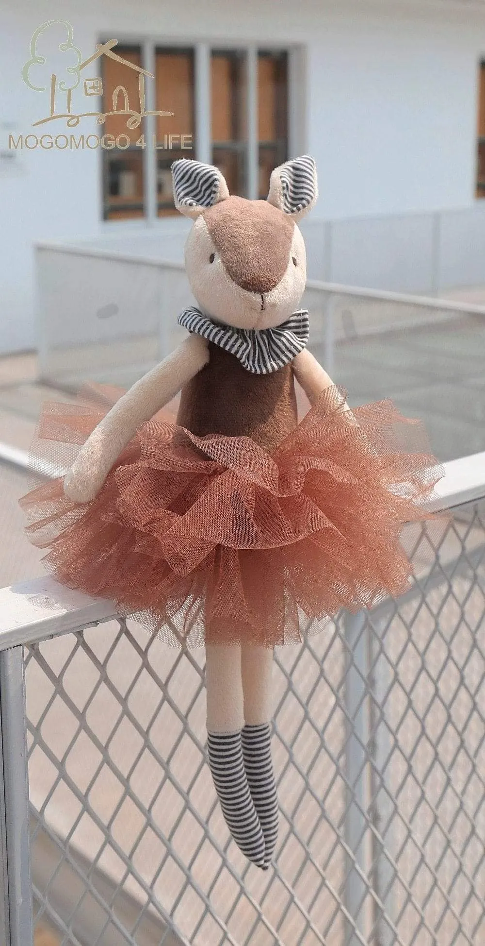 Ballerina Xmas Deer in Tutu Plush Deer Toy MOGOMOGO Soft Stuffed Animal Doll Decorative Luxury Toys Home Accessories