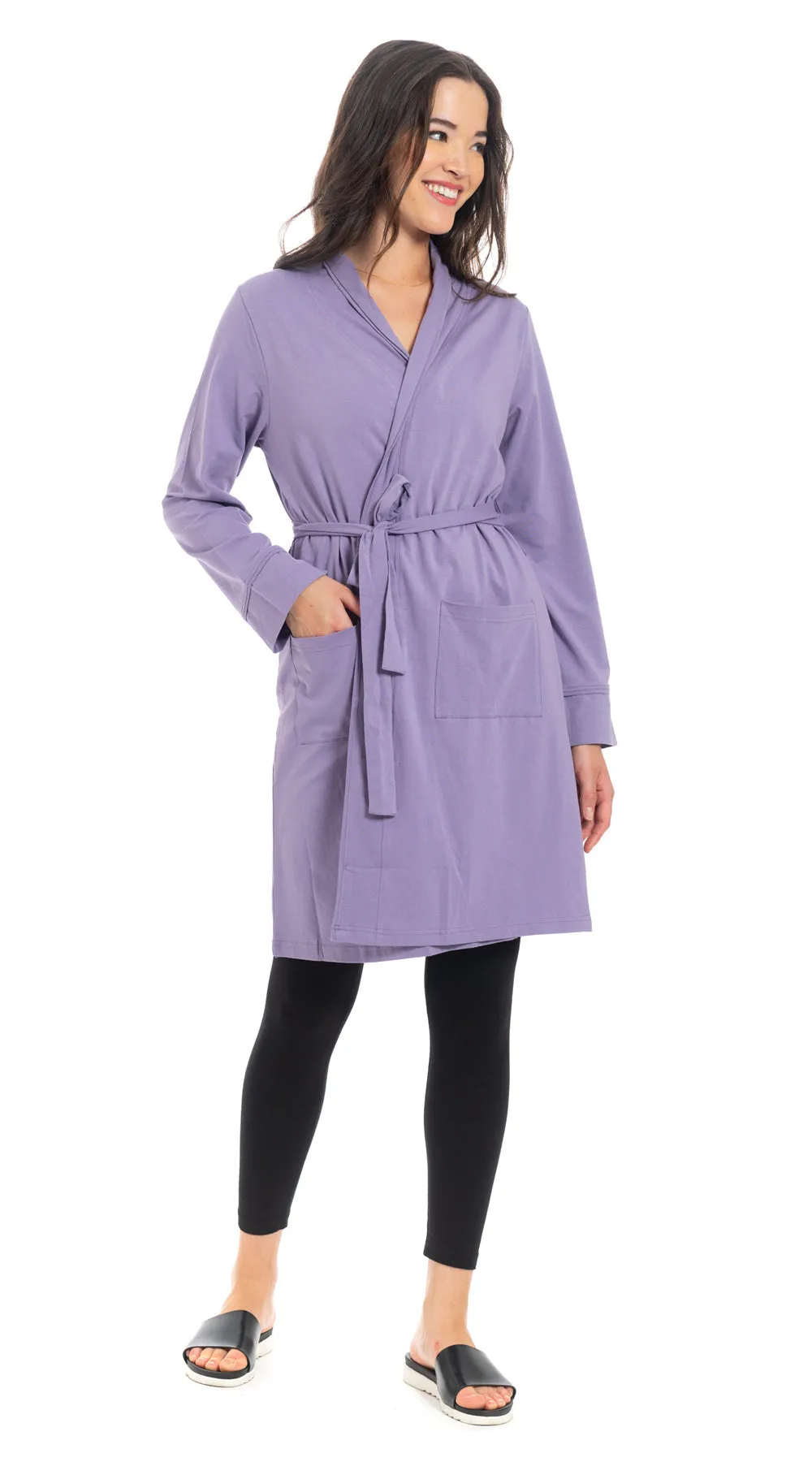 Bathrobe - purple haze - organic cotton