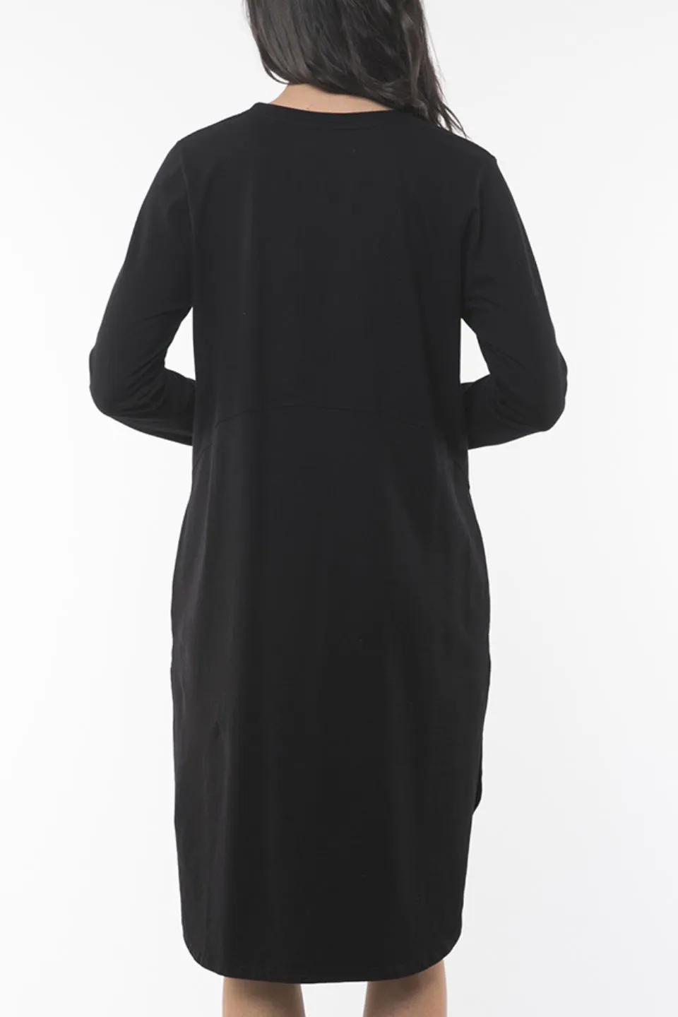 Bay LS Tshirt Black Midi Dress