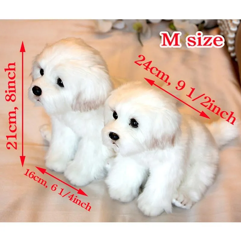 Bichon Frise Puppy Stuffed Animal Dog Plush Toy Cute Simulation Pets Fluffy Baby Dolls Birthday Gifts for Children Dropshipping