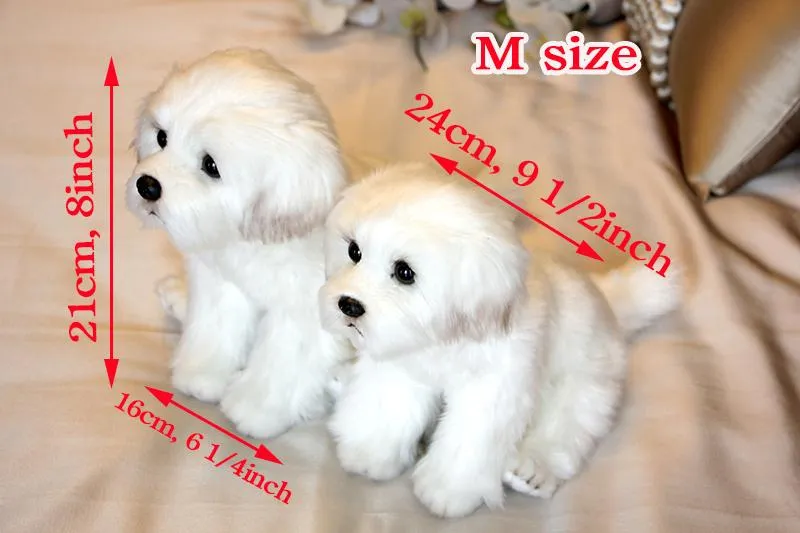 Bichon Frise Puppy Stuffed Animal Dog Plush Toy Cute Simulation Pets Fluffy Baby Dolls Birthday Gifts for Children Dropshipping