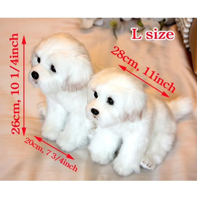 Bichon Frise Puppy Stuffed Animal Dog Plush Toy Cute Simulation Pets Fluffy Baby Dolls Birthday Gifts for Children Dropshipping