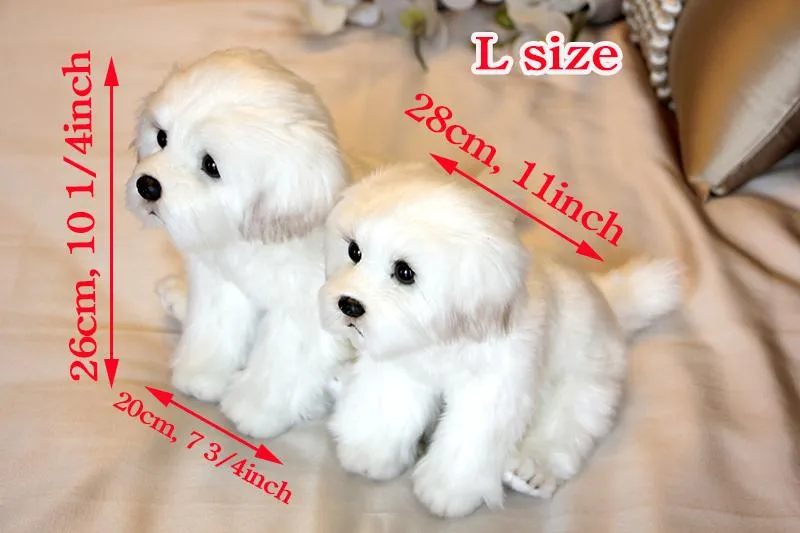 Bichon Frise Puppy Stuffed Animal Dog Plush Toy Cute Simulation Pets Fluffy Baby Dolls Birthday Gifts for Children Dropshipping