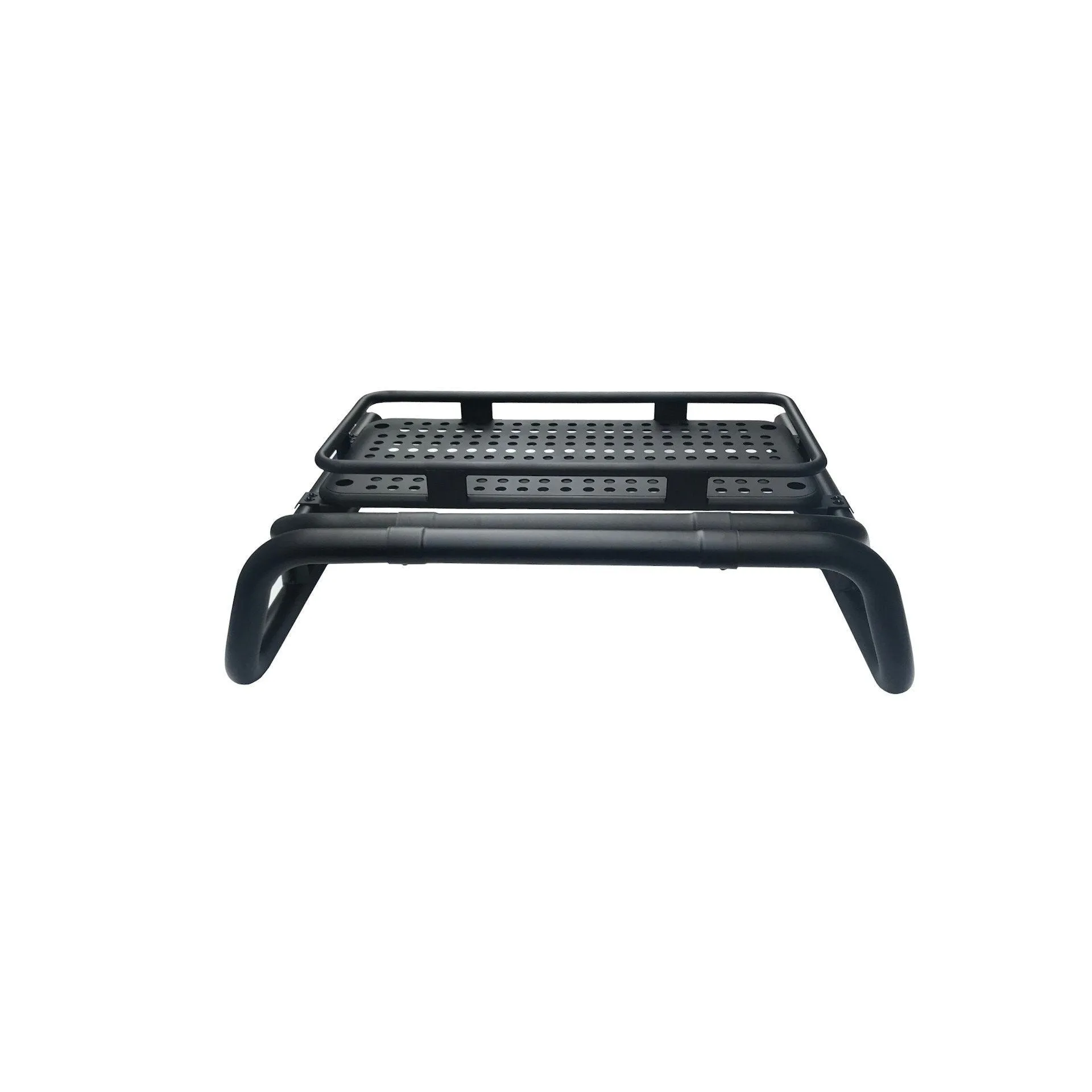 Black Long Arm Roll Sports Bar with Cargo Basket Rack for the Ford Ranger 98-05