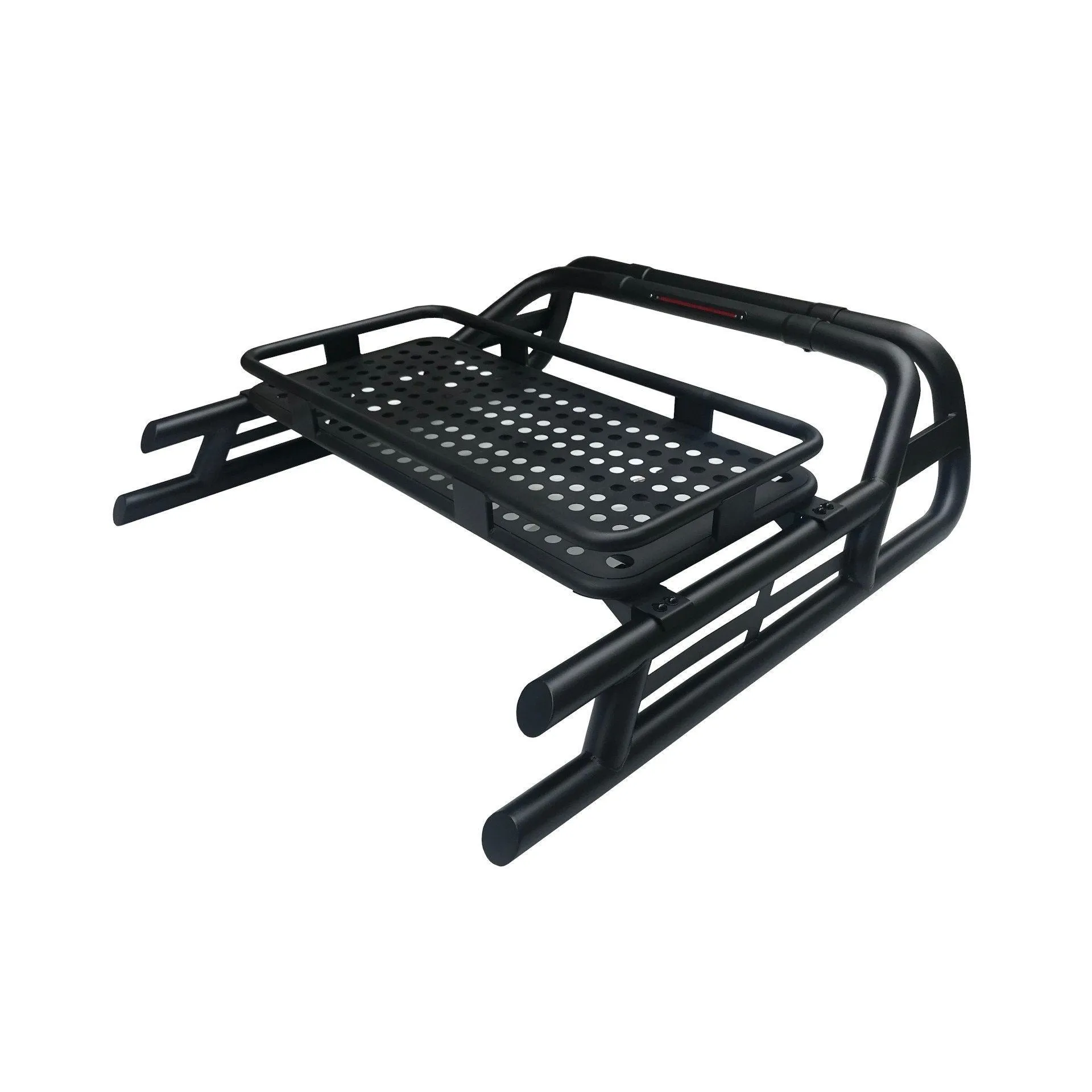 Black SUS201 Long Arm Roll Bar with Cargo Basket Rack for Toyota Hilux 1997-2005