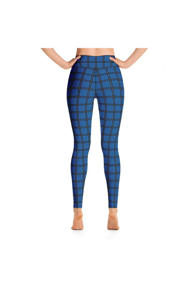 Blue Plaid Yoga Leggings