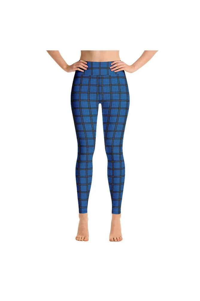 Blue Plaid Yoga Leggings