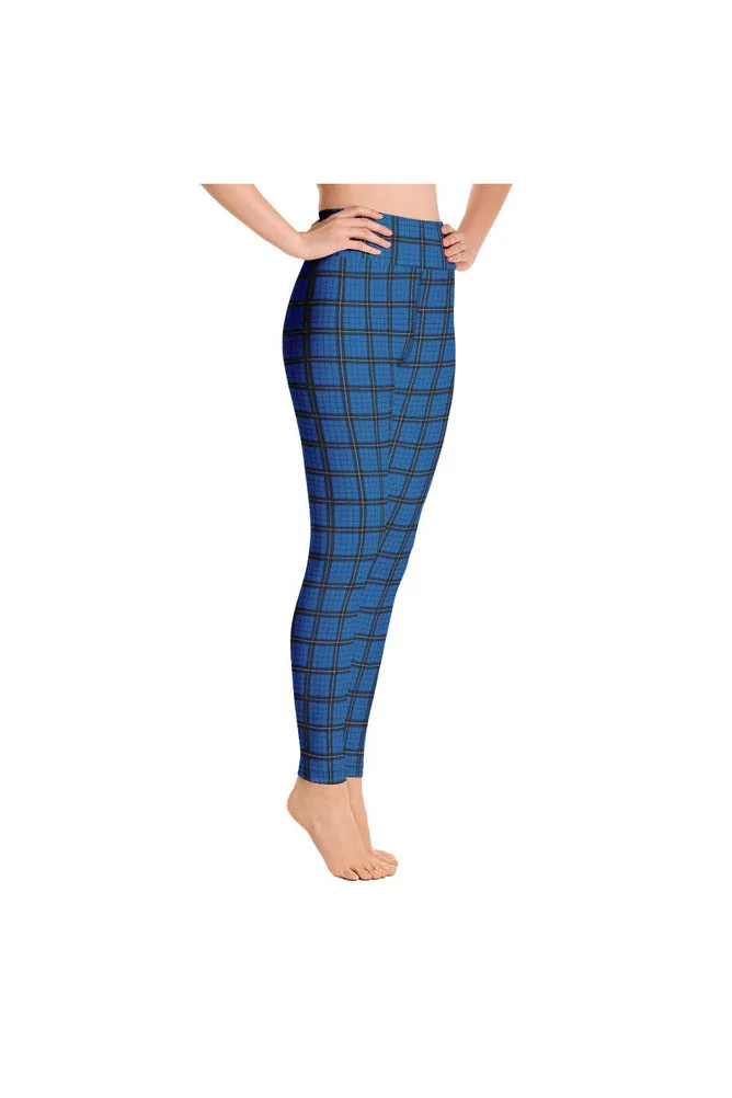 Blue Plaid Yoga Leggings