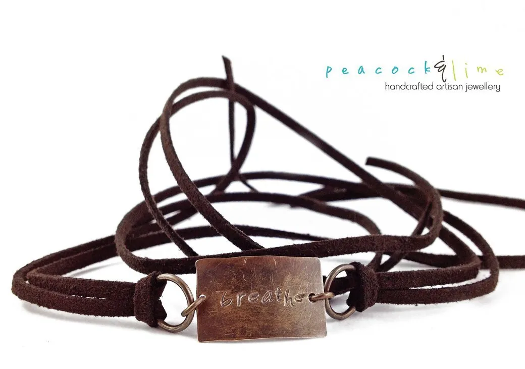 breathe, peace or namaste boho wrap bracelet