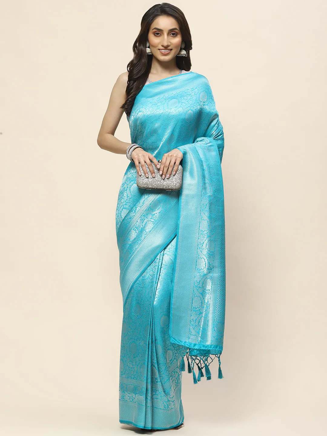 Brocade Zari Jaal Woven Handloom Saree