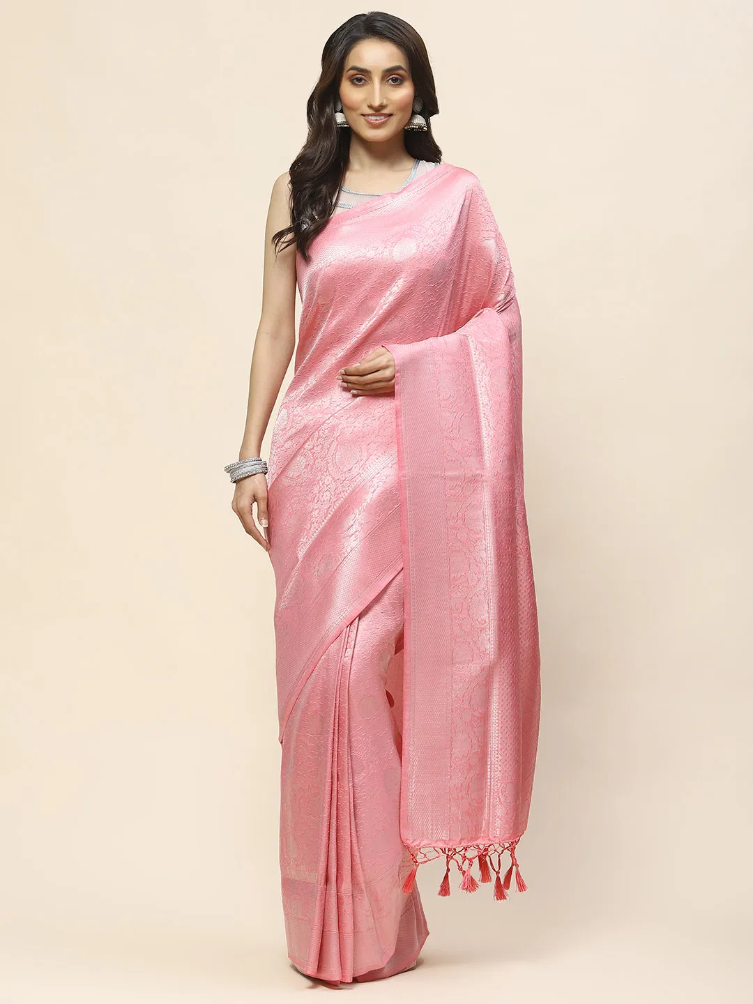 Brocade Zari Jaal Woven Handloom Saree