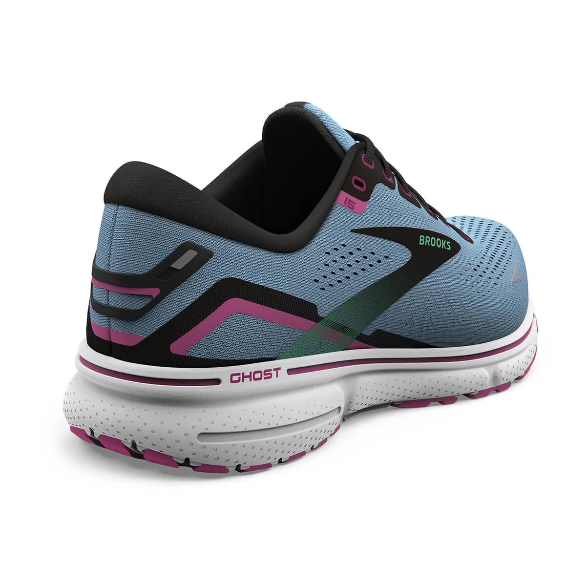 Brooks Ghost 15 Womens | Blue Bell/black/pink