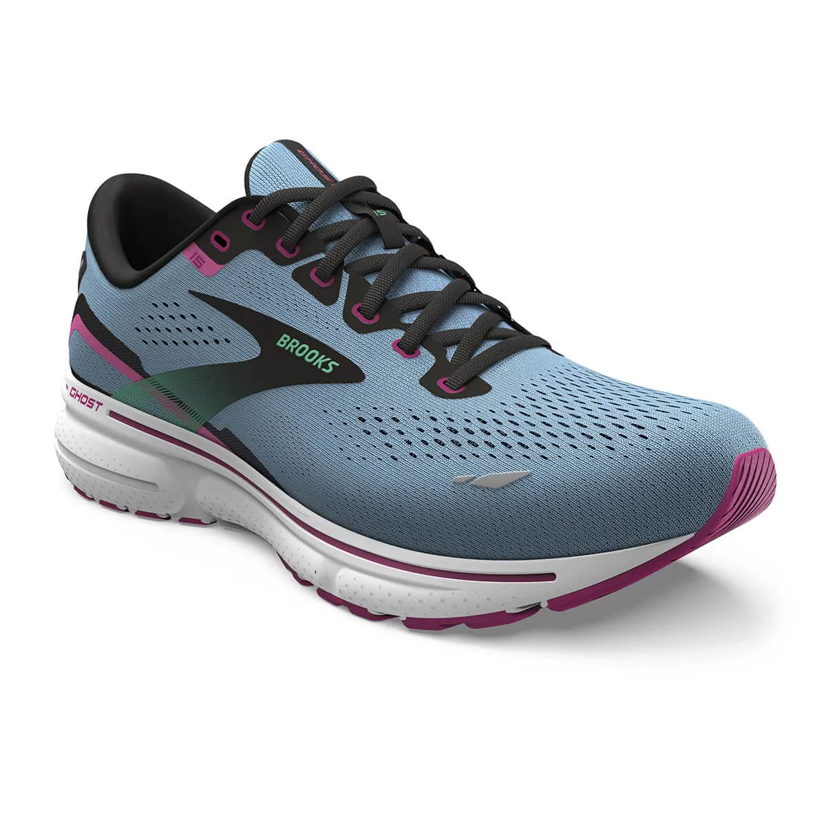 Brooks Ghost 15 Womens | Blue Bell/black/pink