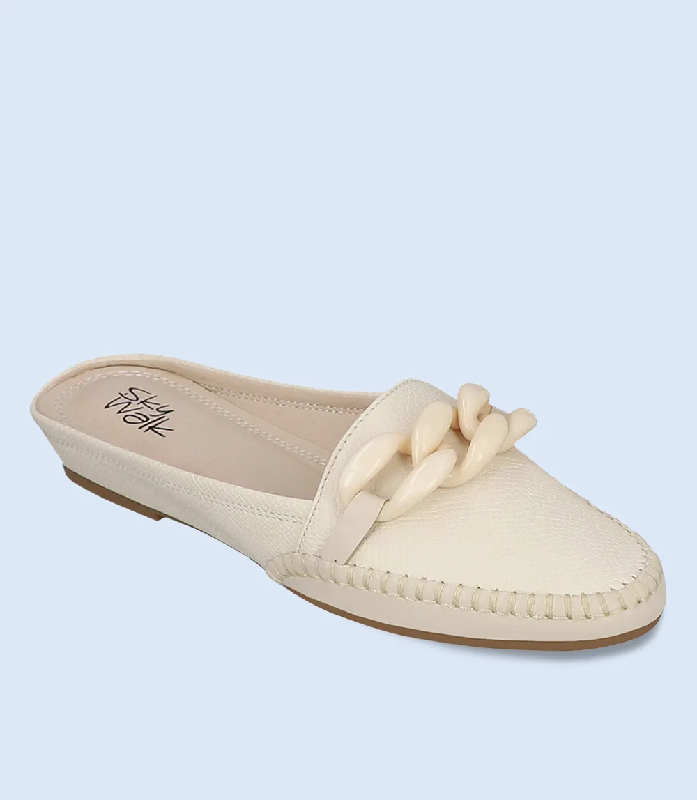 BW8290-IVORY-Women Comfort Mules