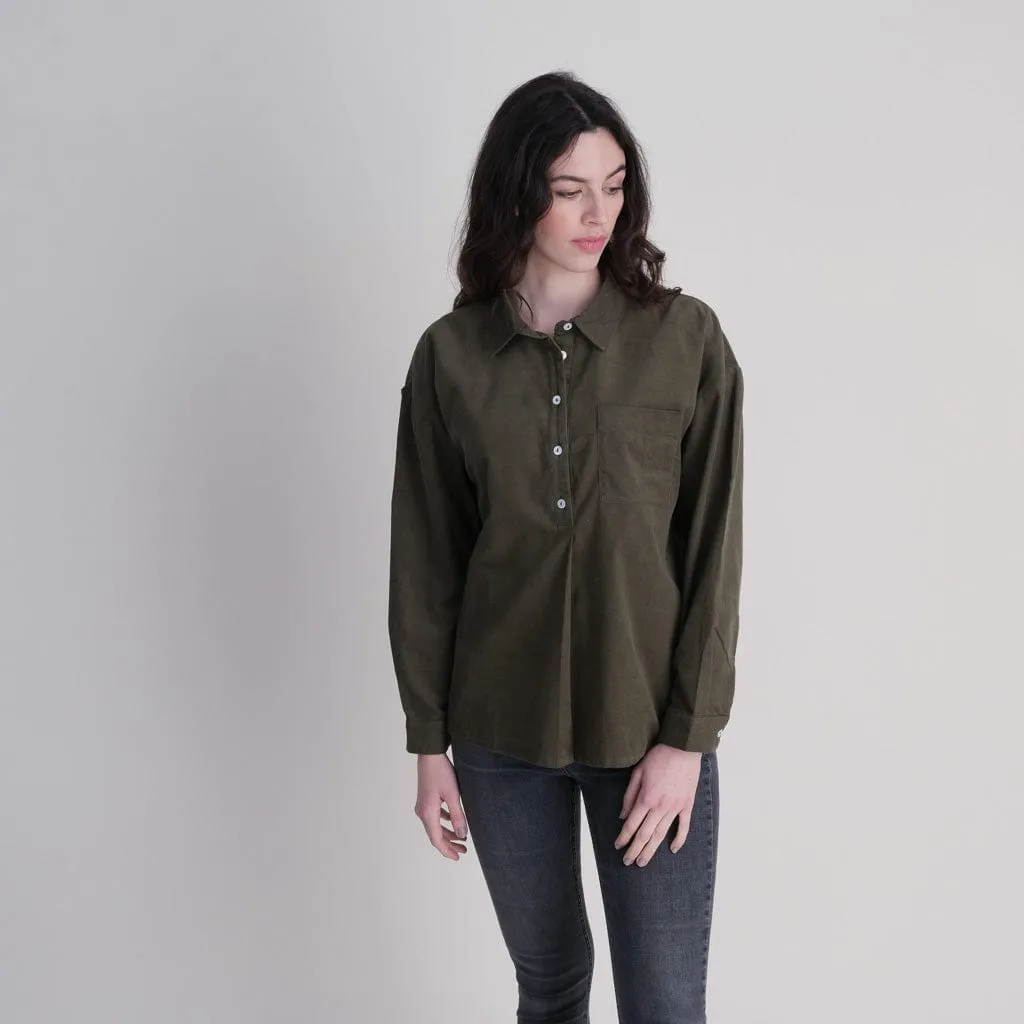 Calla Cotton Cord Shirt | Olive