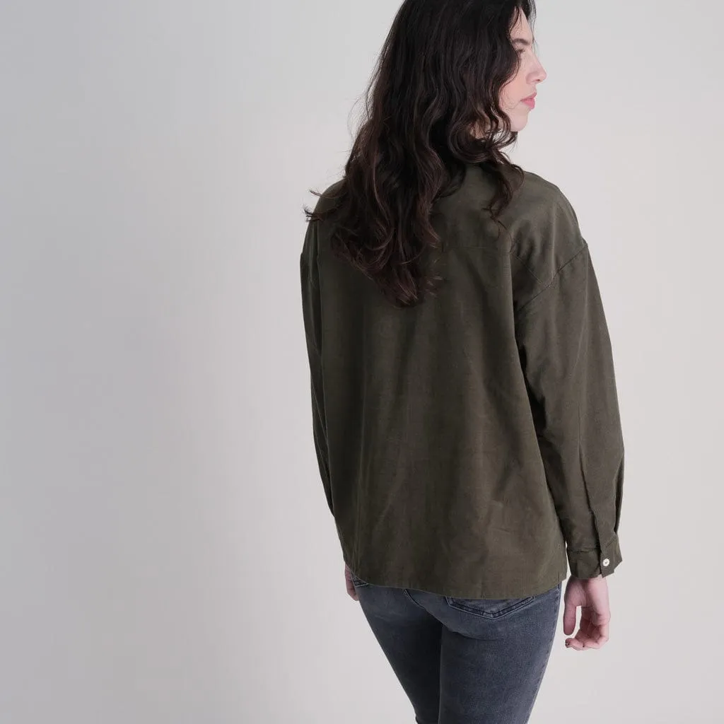 Calla Cotton Cord Shirt | Olive