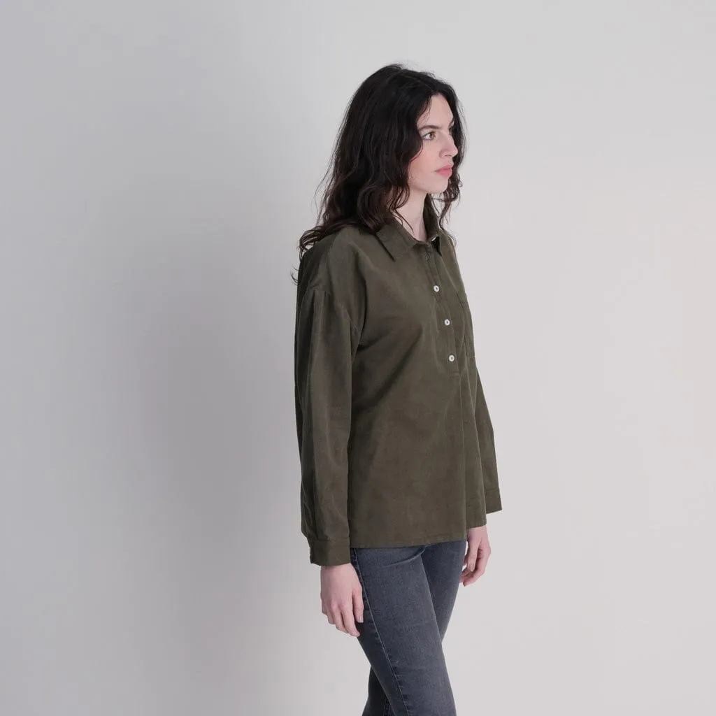 Calla Cotton Cord Shirt | Olive