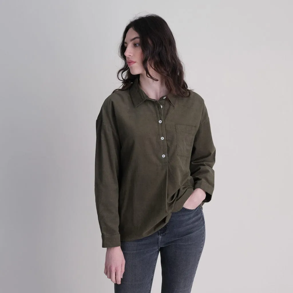 Calla Cotton Cord Shirt | Olive