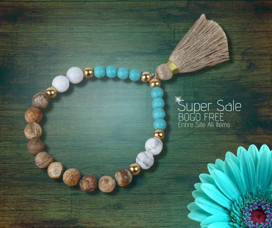 Chakra De Tassel Multi Brown-Blue Bracelet