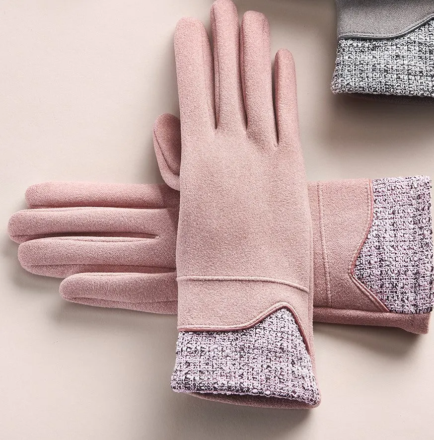 Charlie Paige Luxe Vegan Suede Edged Gloves