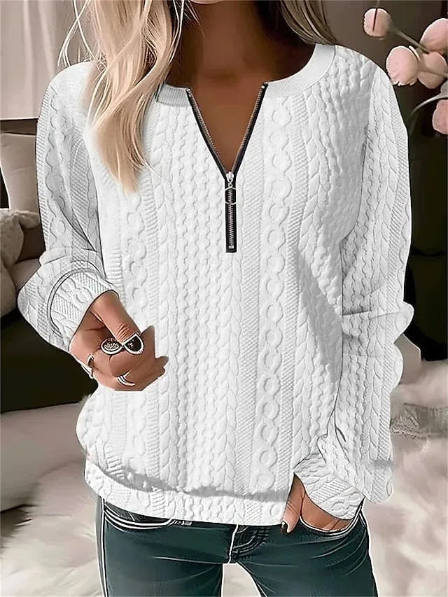 Cozy Quarter Zip Fleece Sweatshirt for Women