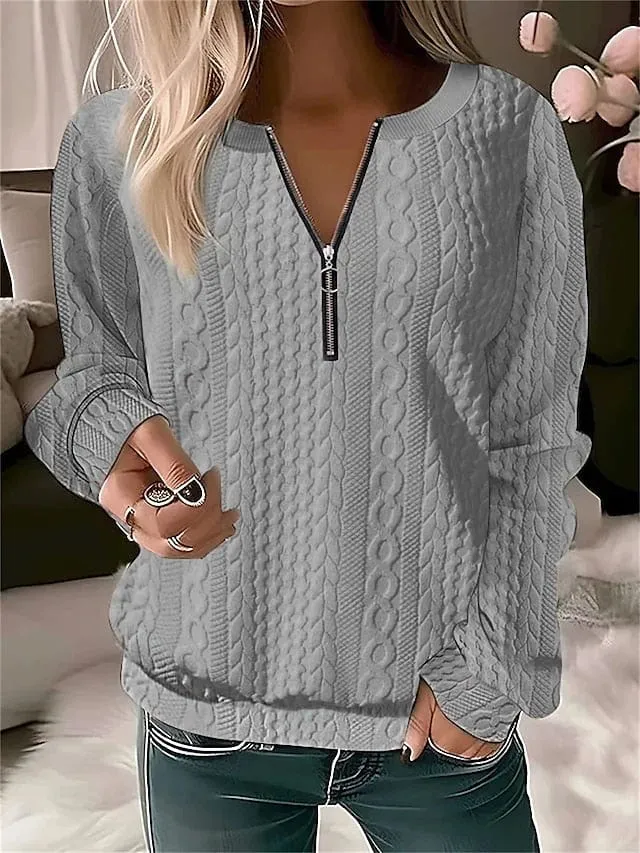 Cozy Quarter Zip Fleece Sweatshirt for Women