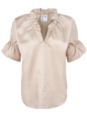 Crosby Shirt Champagne Gold Washed Silk/Cotton