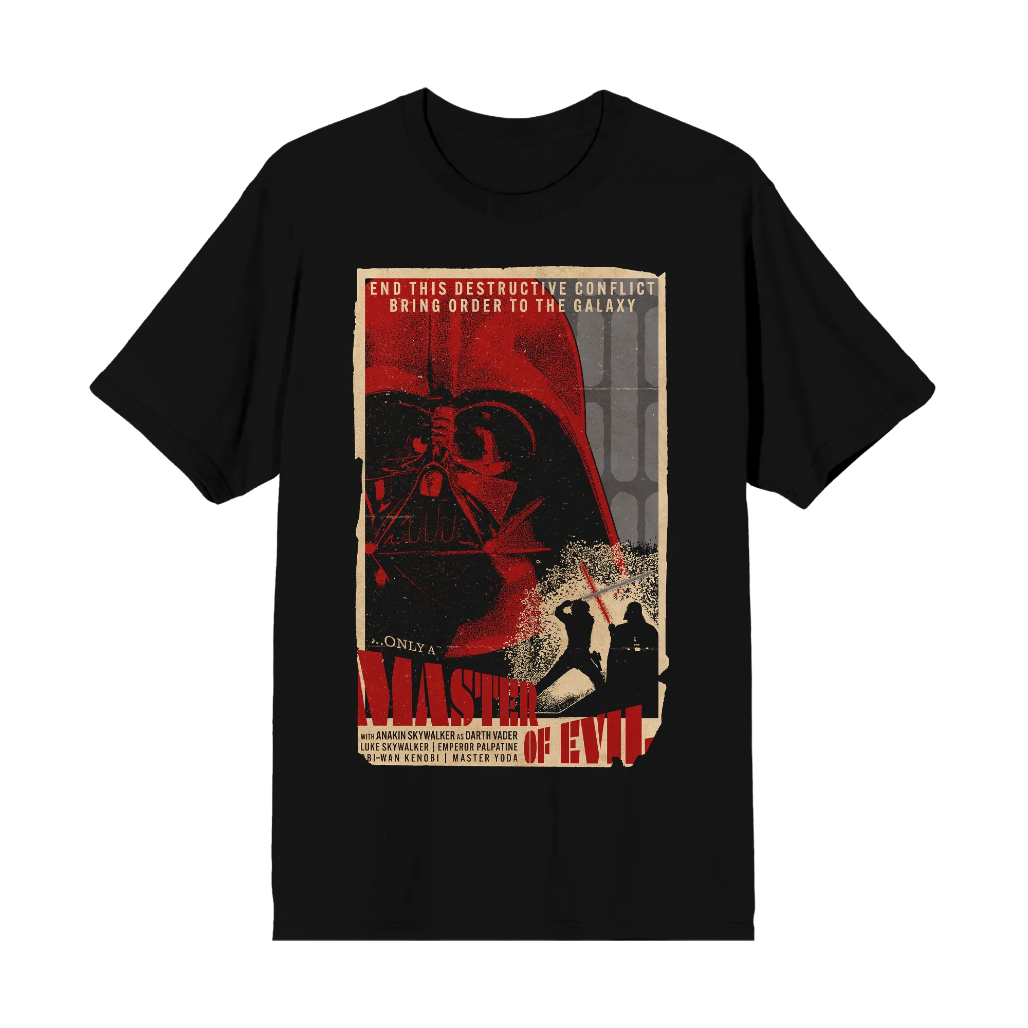 Darth Vader Master of Evil Grindhouse Poster Black Tee