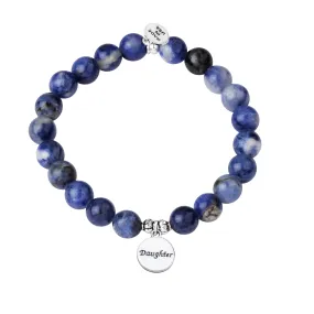 Daughter | Stone Beaded Charm Bracelet | Sodalite