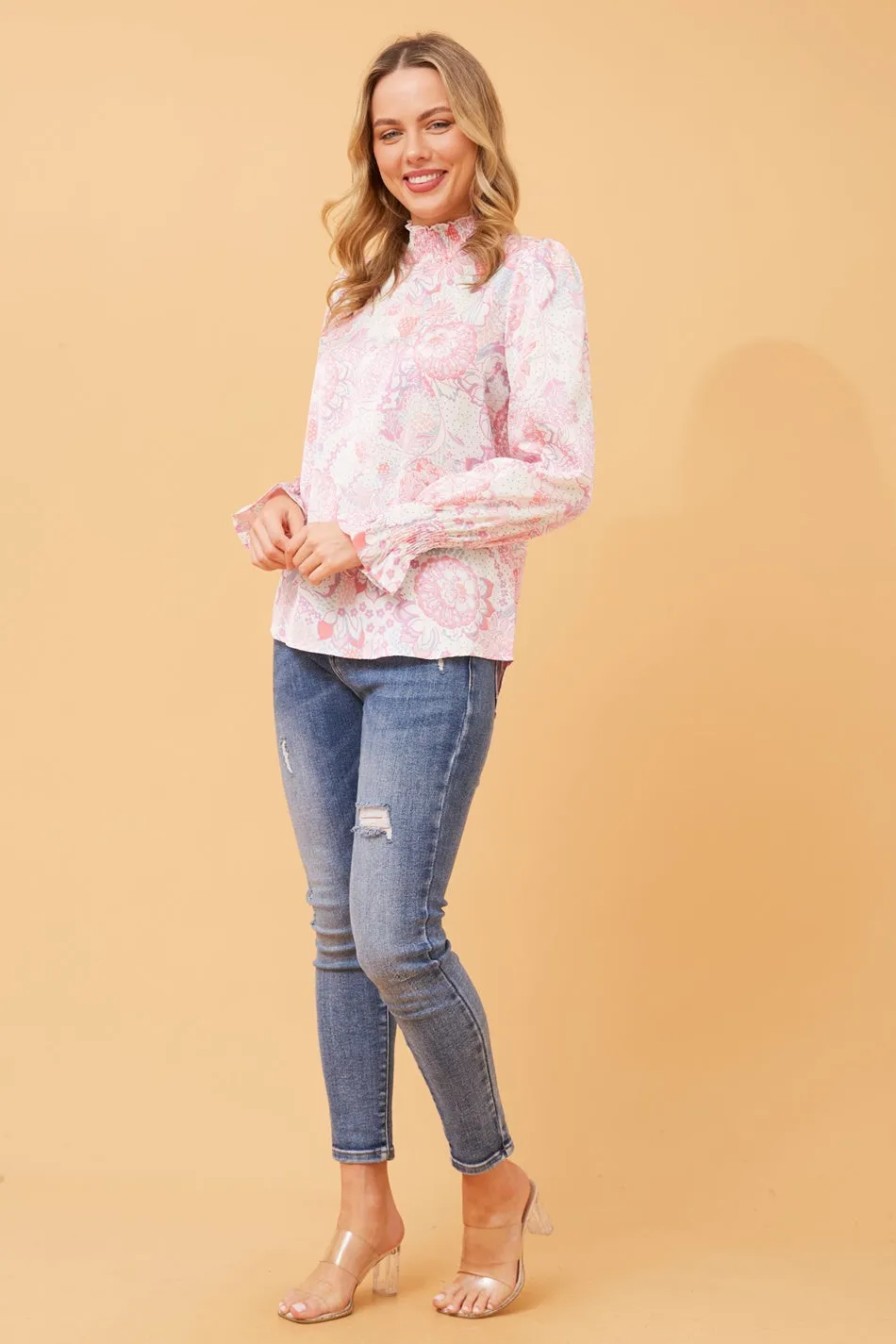 DIANA FLORAL SATIN BLOUSE