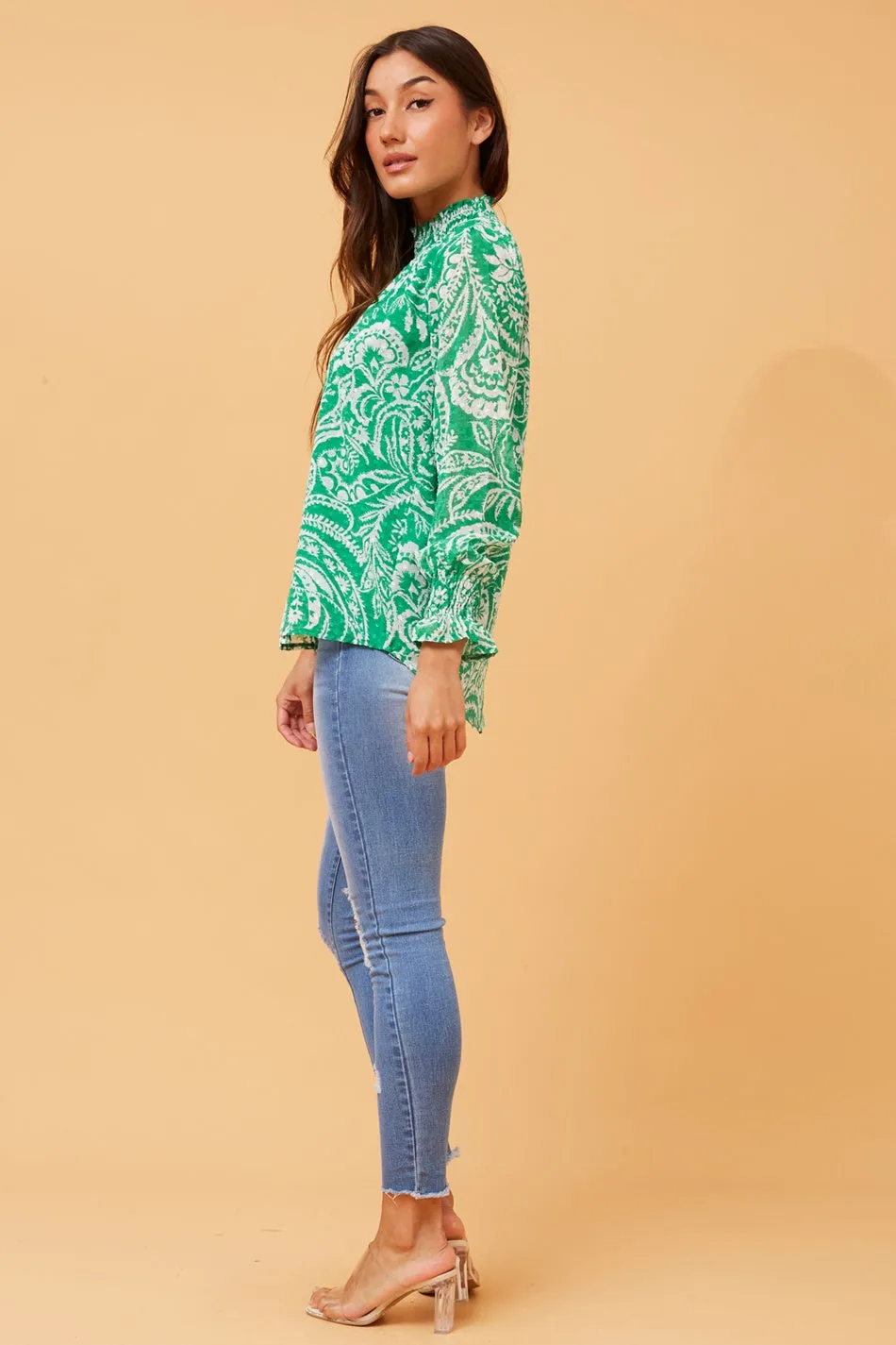 DIANA PAISLEY PRINT BLOUSE